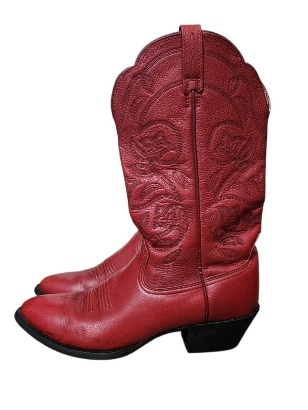 Ariat 15761 Red Cowboy Boots Women Size 8.5B Floral Embroidered Western Cowgirl - Picture 4 of 16